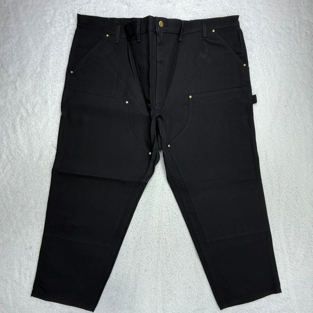 Carhartt B01 BLK 52W Double Front Work‎ Dungaree Pants Black 48x30 USA NWT